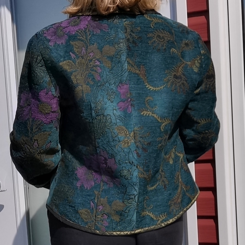 Mary Lynn O'Shea Handmade Artisan Tapestry Blazer - Sz L Open To Offers - Picture 4 of 13
